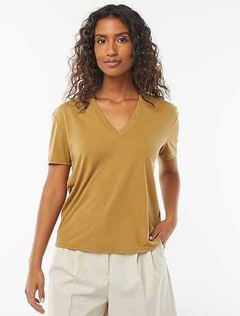 T-shirt a maniche corte con scollo a V
