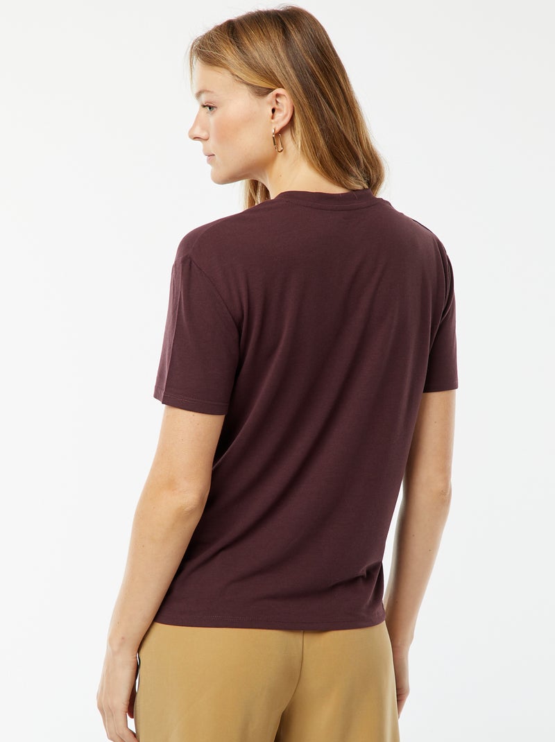 T-shirt a maniche corte con scollo a V Viola - Kiabi