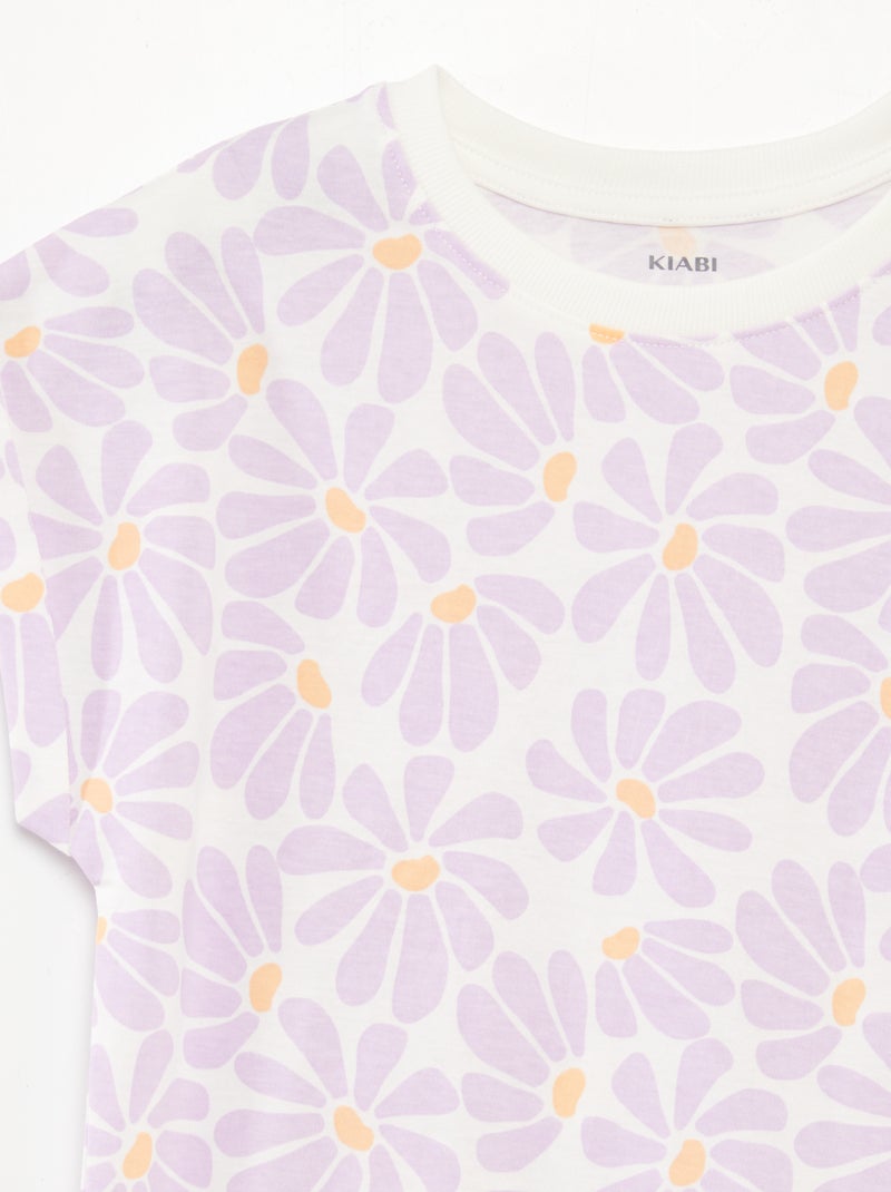 Koton T-Shirt Bambina In Cotone Con Scollo Rotondo E Maniche Corte - Colore Lilla, Taglia 5/6 Anni - 4