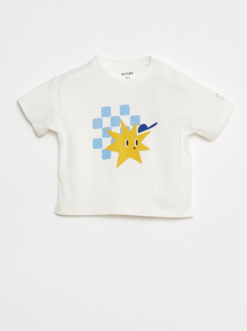 T-shirt a maniche corte con stampa - Grafik Edition Bianco - Kiabi