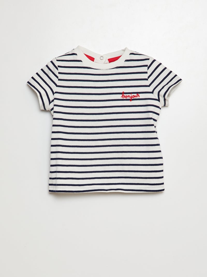 T-shirt a maniche corte con stampa applicata BIANCO - Kiabi