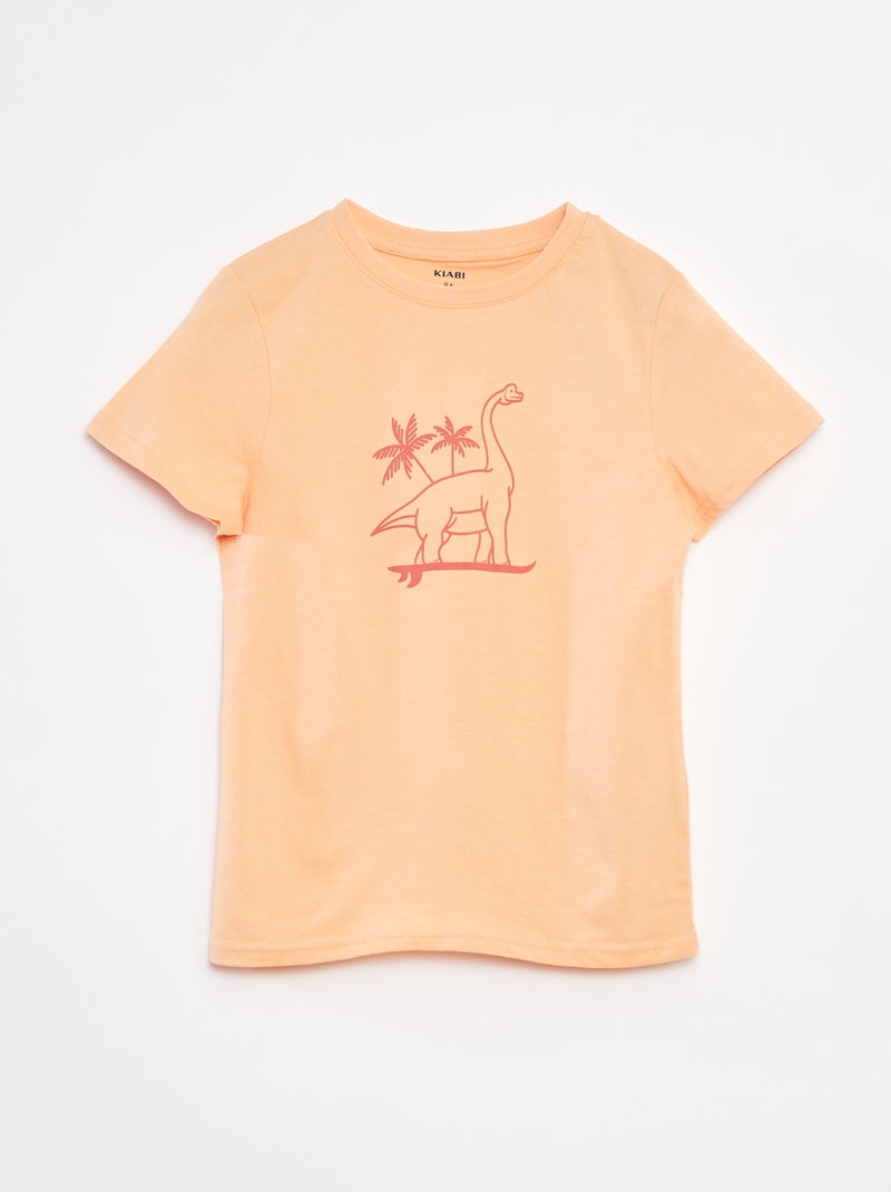 T-shirt a maniche corte con stampa Arancione - Kiabi