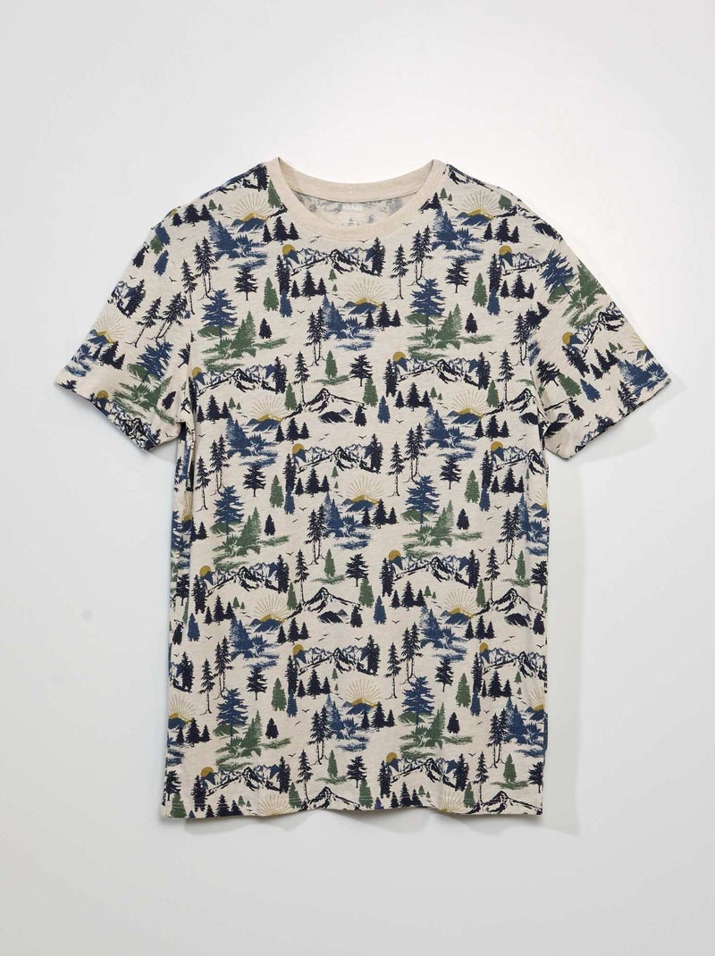 T-shirt a maniche corte con stampa BEIGE - Kiabi