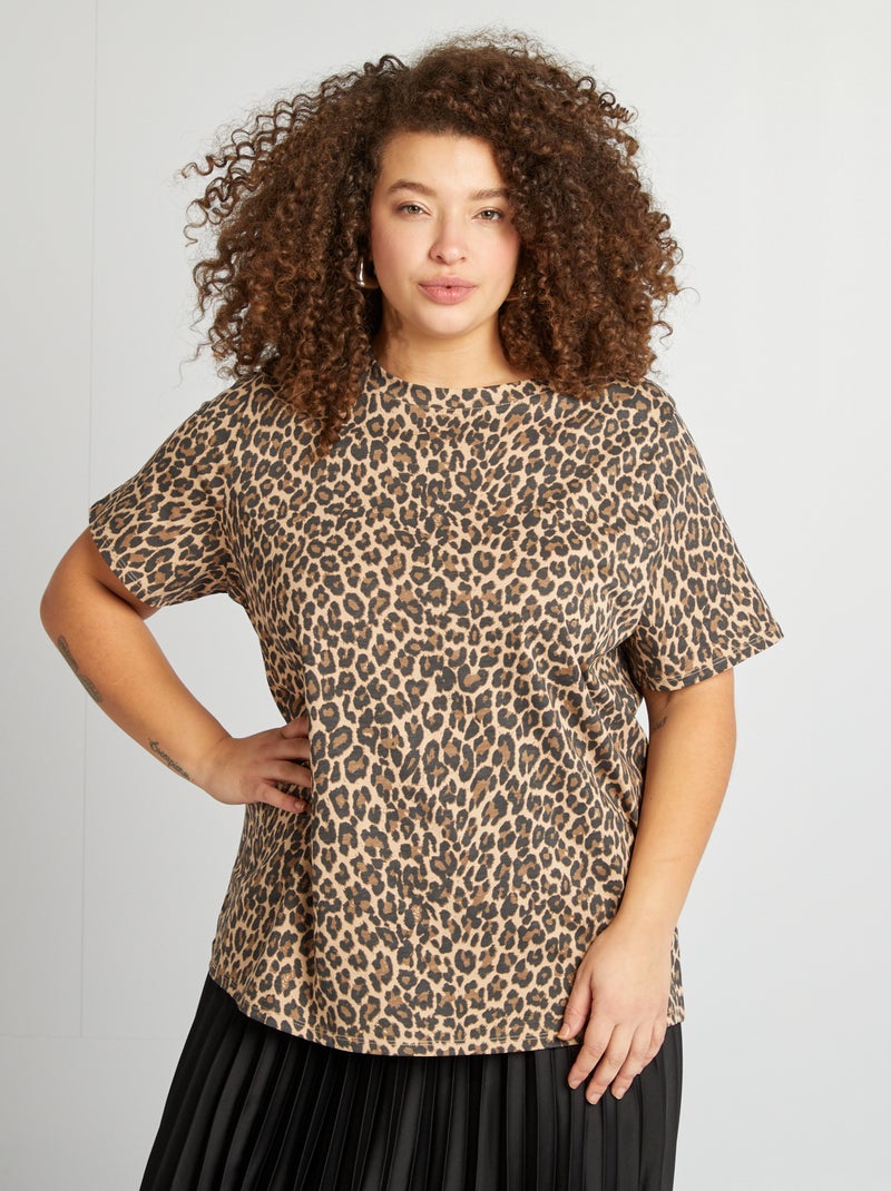 T-shirt a maniche corte con stampa BEIGE - Kiabi