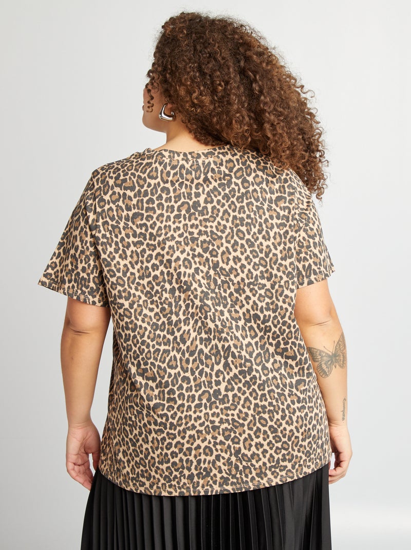 T-shirt a maniche corte con stampa BEIGE - Kiabi