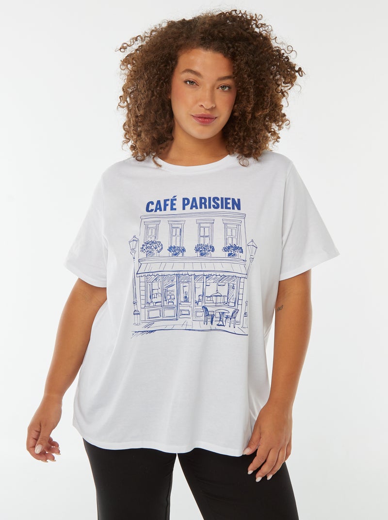 T-shirt a maniche corte con stampa Bianco - Kiabi
