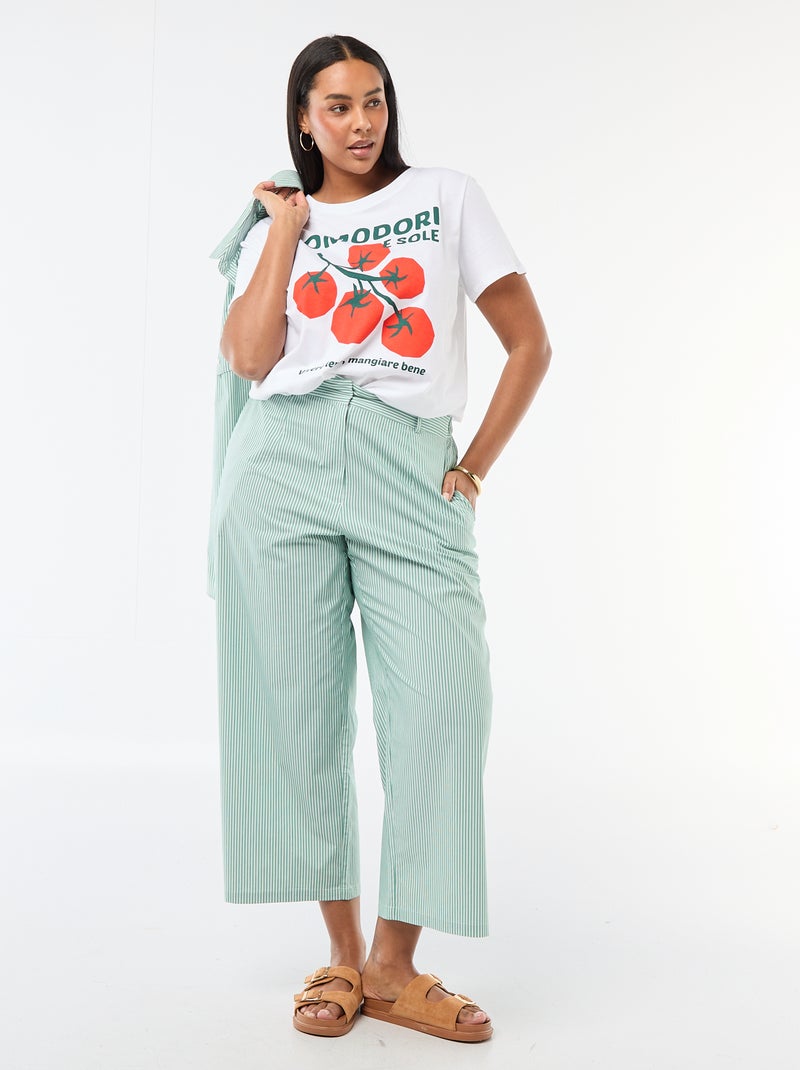T-shirt a maniche corte con stampa Bianco - Kiabi