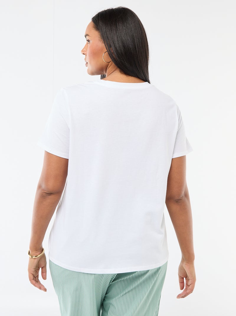 T-shirt a maniche corte con stampa Bianco - Kiabi