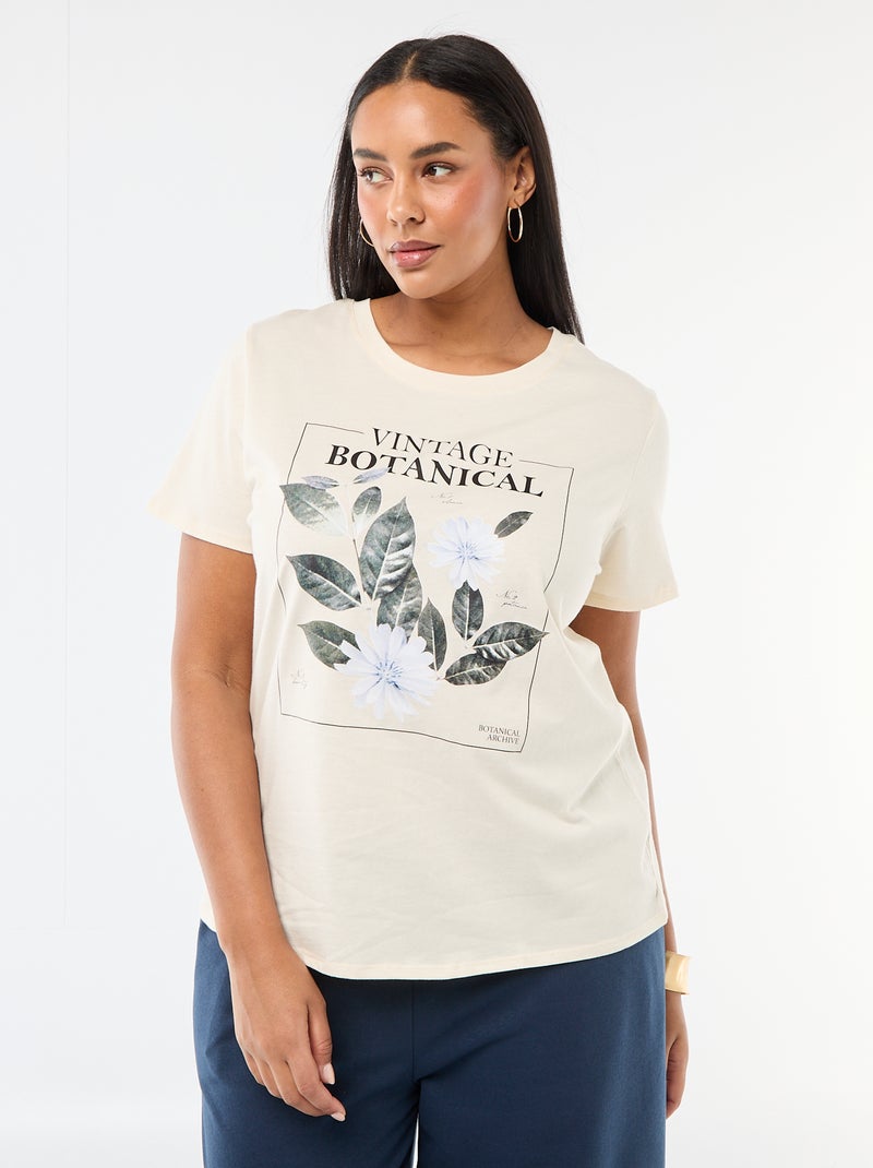 T-shirt a maniche corte con stampa Bianco - Kiabi