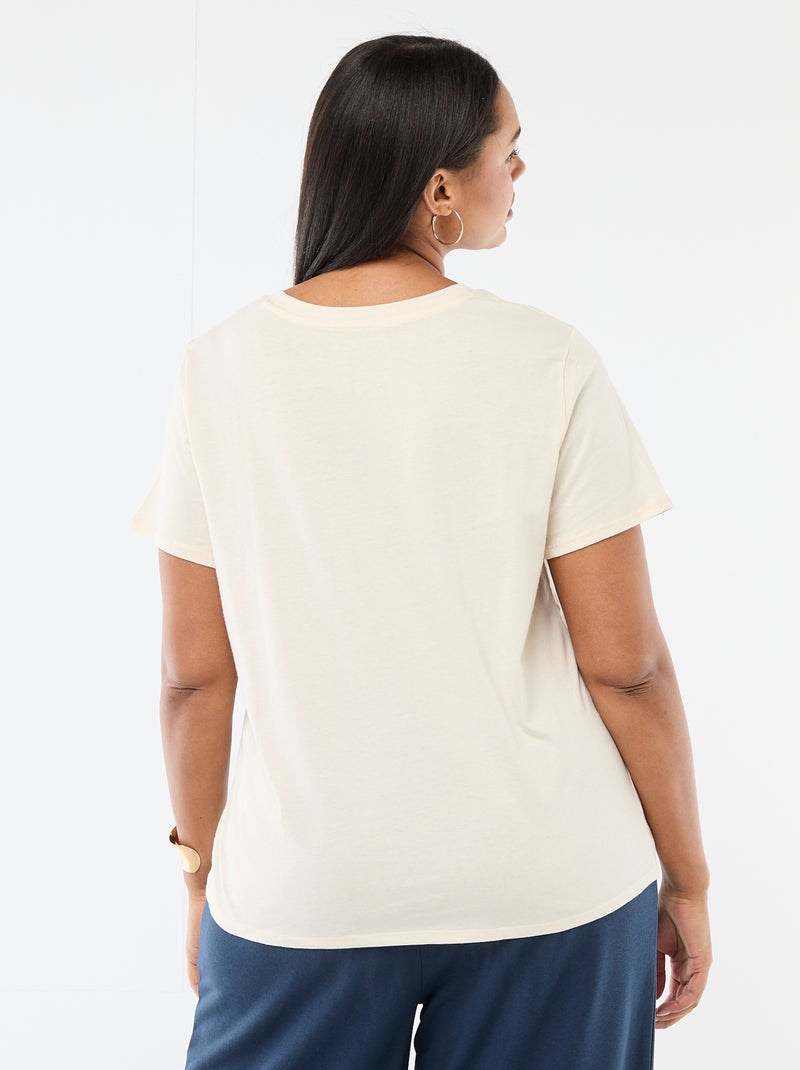 T-shirt a maniche corte con stampa Bianco - Kiabi