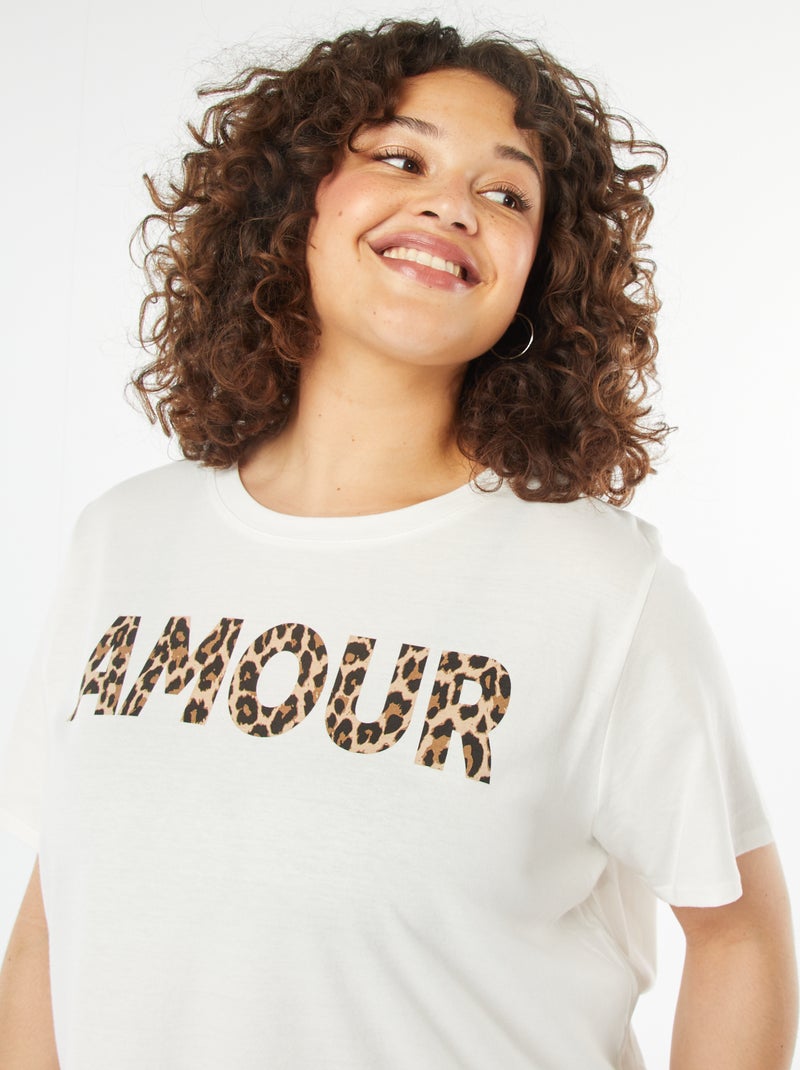 T-shirt a maniche corte con stampa BIANCO - Kiabi
