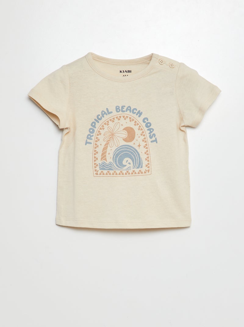 T-shirt a maniche corte con stampa BIANCO - Kiabi