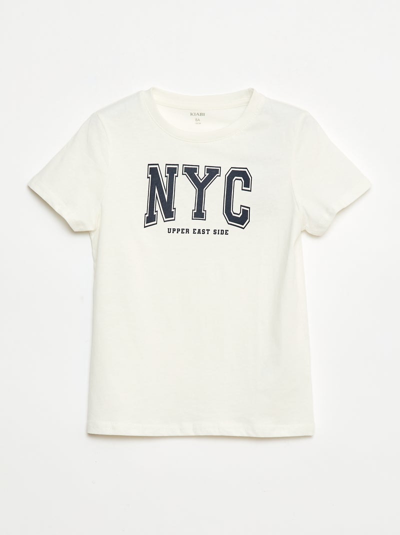 T-shirt a maniche corte con stampa Bianco - Kiabi