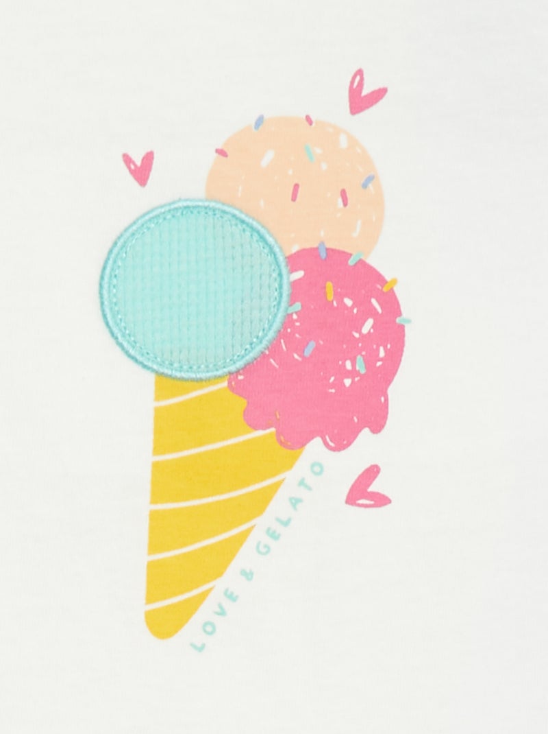 T-shirt a maniche corte con stampa Bianco - Kiabi