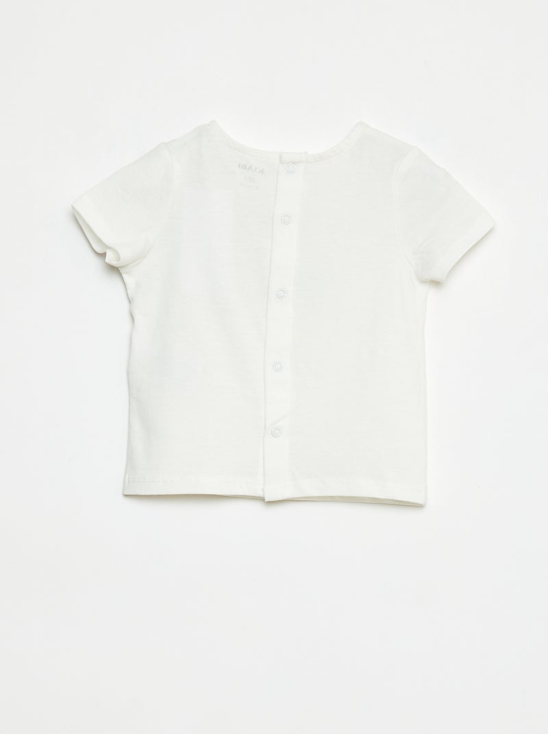 T-shirt a maniche corte con stampa Bianco - Kiabi