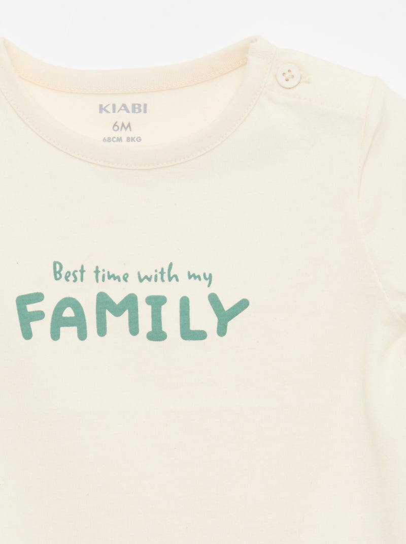 T-shirt a maniche corte con stampa Bianco - Kiabi