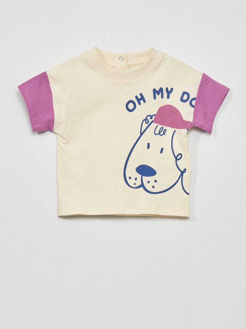 T-shirt a maniche corte con stampa BIANCO - Kiabi