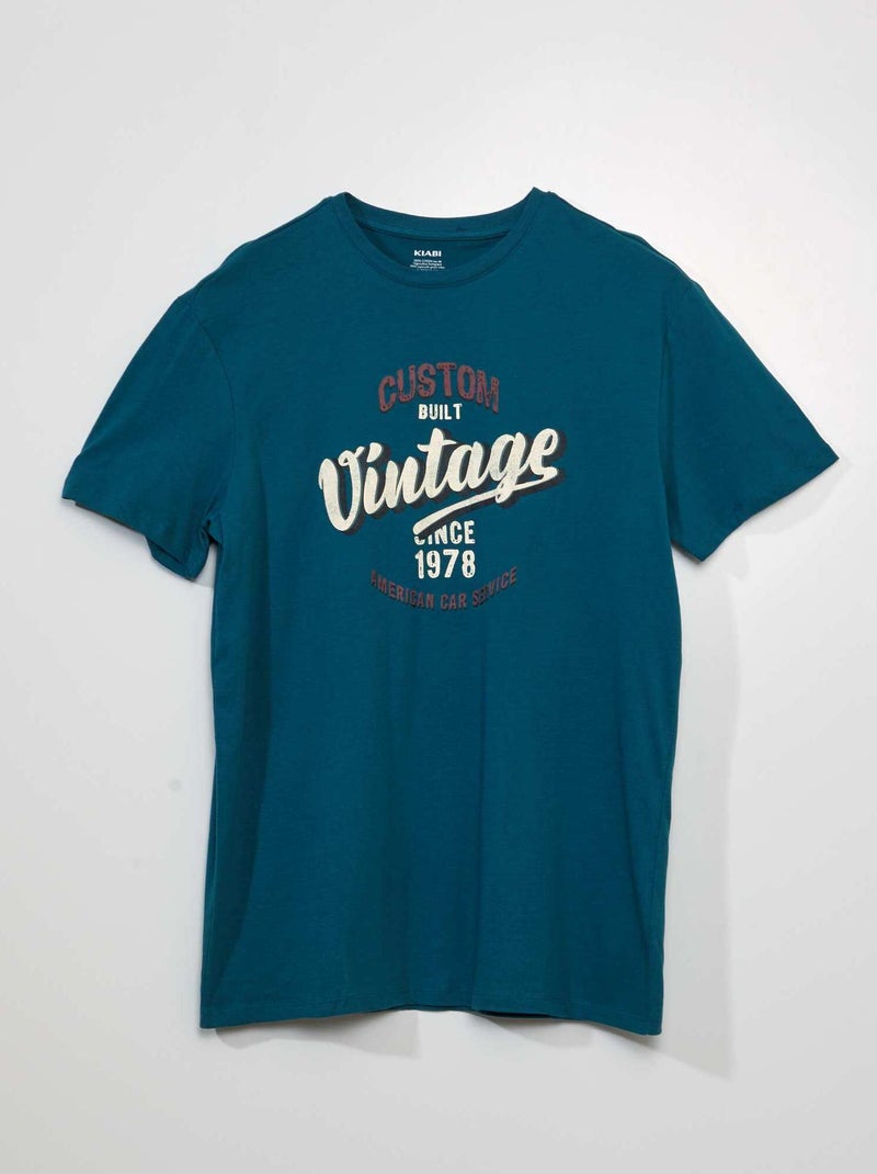T-shirt a maniche corte con stampa BLU - Kiabi
