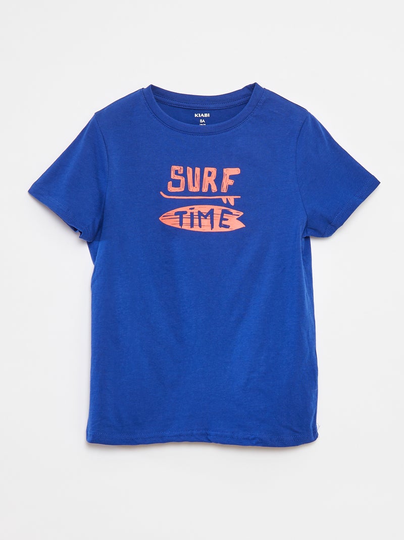 T-shirt a maniche corte con stampa Blu - Kiabi