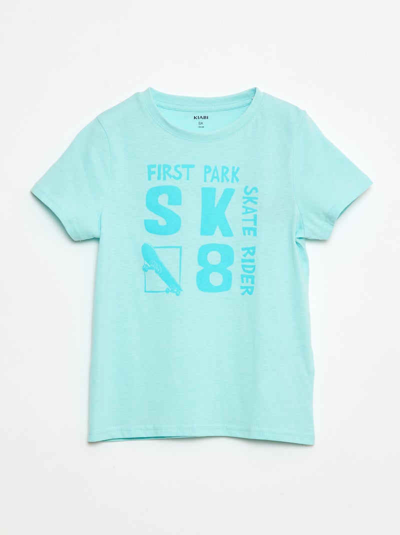 T-shirt a maniche corte con stampa Blu - Kiabi