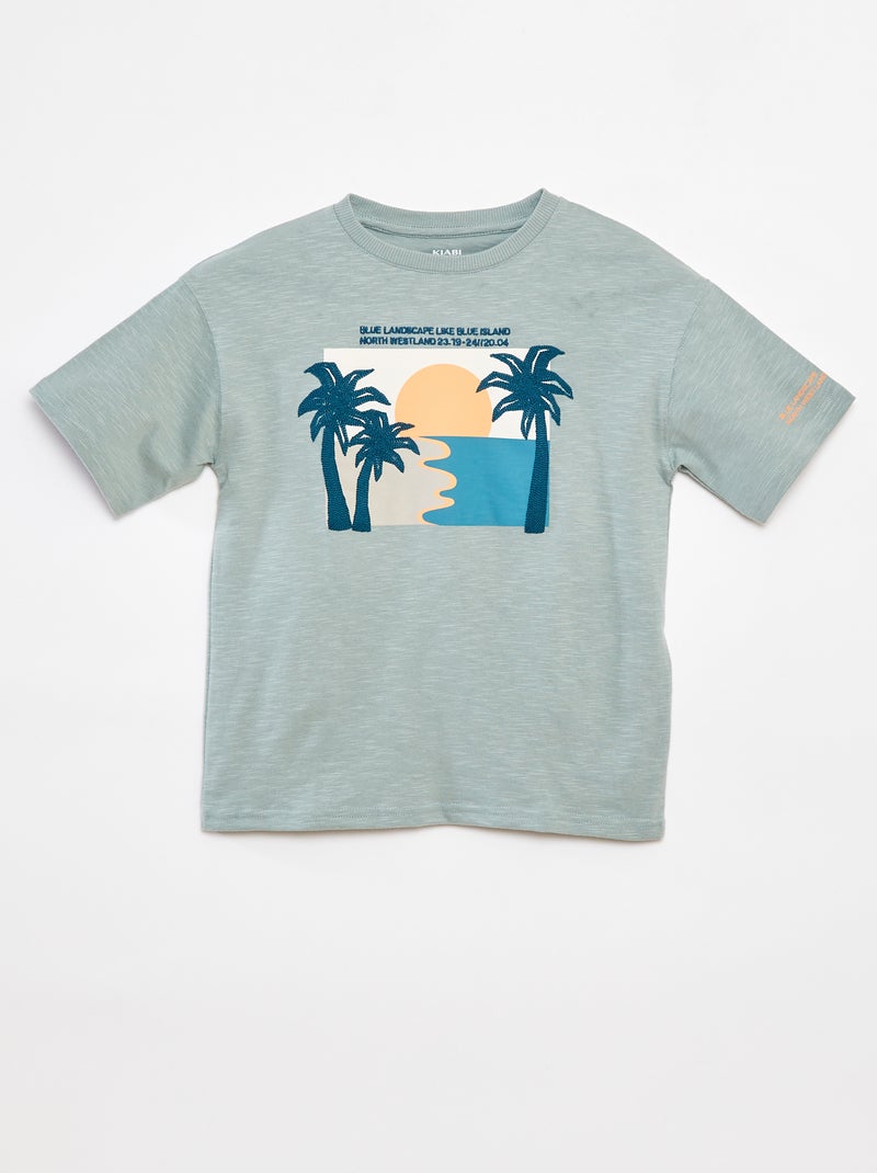 T-shirt a maniche corte con stampa BLU - Kiabi