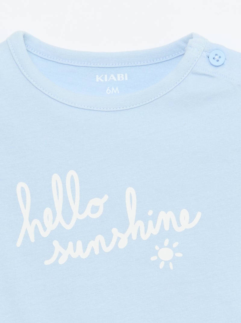 T-shirt a maniche corte con stampa Blu - Kiabi