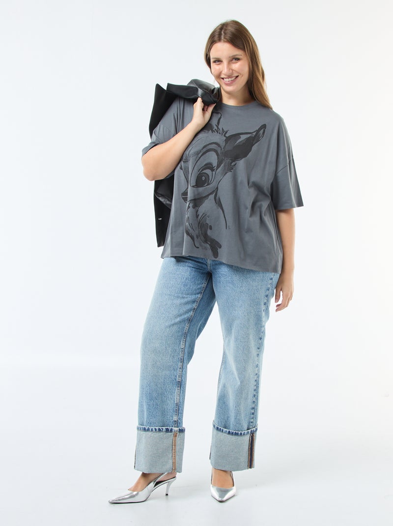 T-shirt a maniche corte con stampa 'Disney' 'Bambi' Grigio - Kiabi