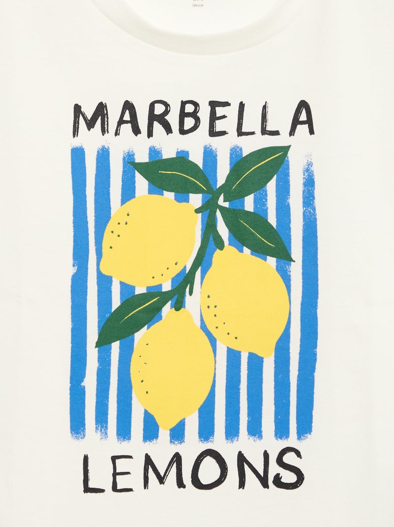 T-shirt a maniche corte con stampa fantasia Bianco - Kiabi