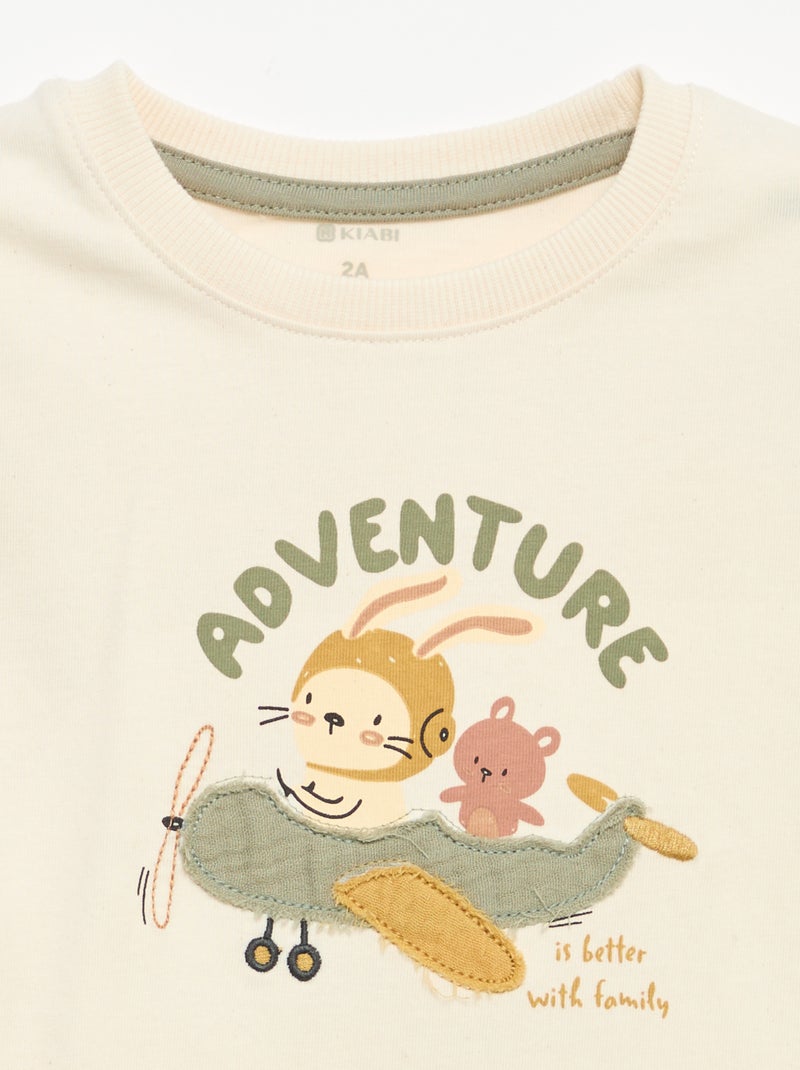 T-shirt a maniche corte con stampa fantasia Bianco - Kiabi