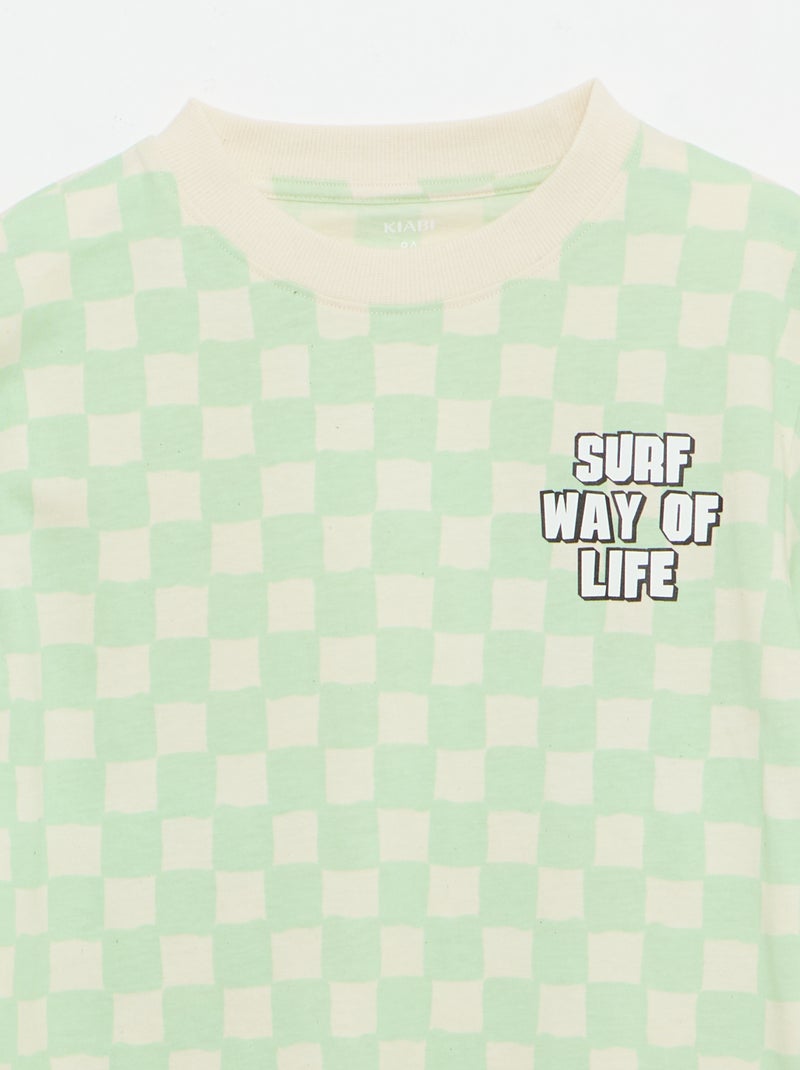 T-shirt a maniche corte con stampa fantasia Verde - Kiabi
