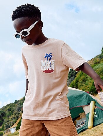 T-shirt a maniche corte con stampa fronte/retro
