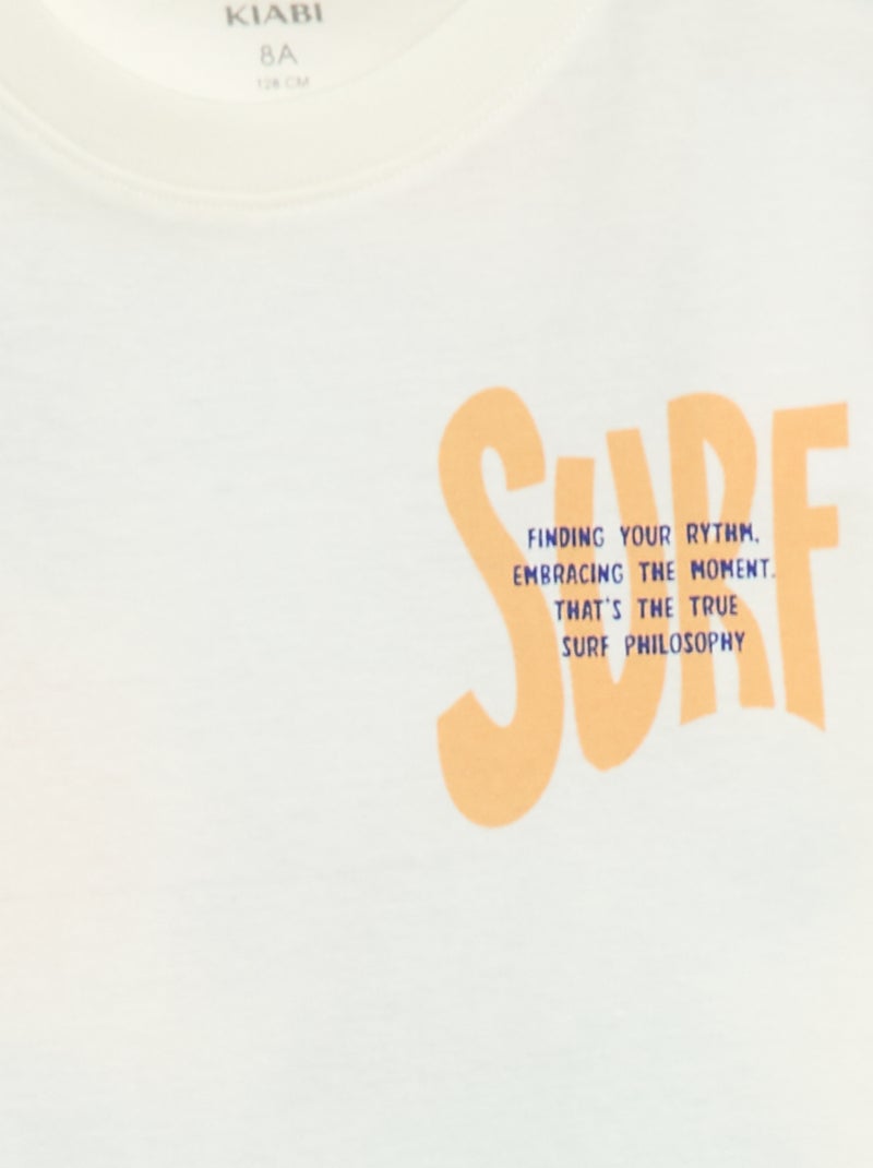 T-shirt a maniche corte con stampa fronte/retro Beige - Kiabi