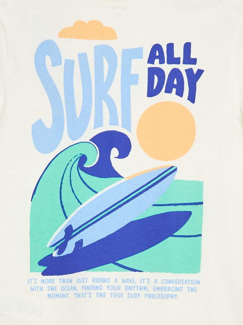 T-shirt a maniche corte con stampa fronte/retro Beige - Kiabi