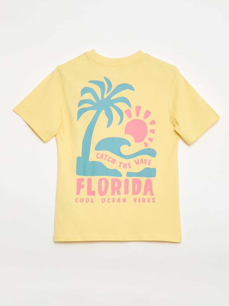 T-shirt a maniche corte con stampa fronte/retro Beige - Kiabi