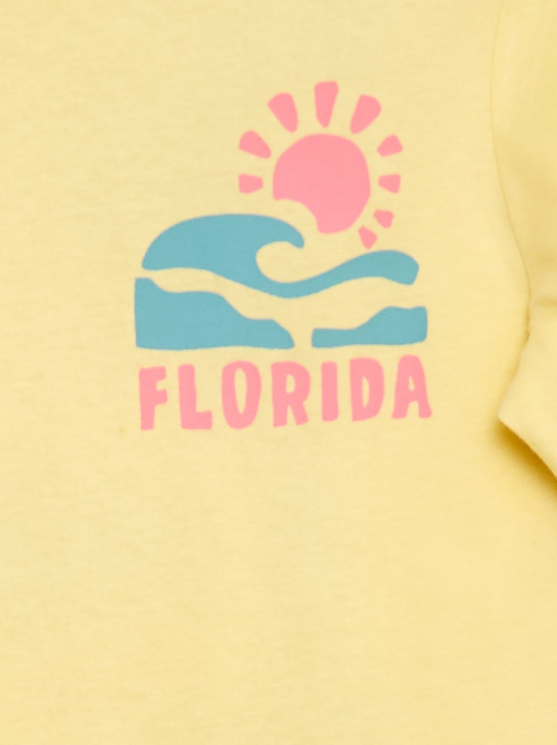 T-shirt a maniche corte con stampa fronte/retro Beige - Kiabi