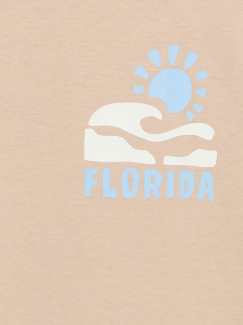T-shirt a maniche corte con stampa fronte/retro Beige - Kiabi