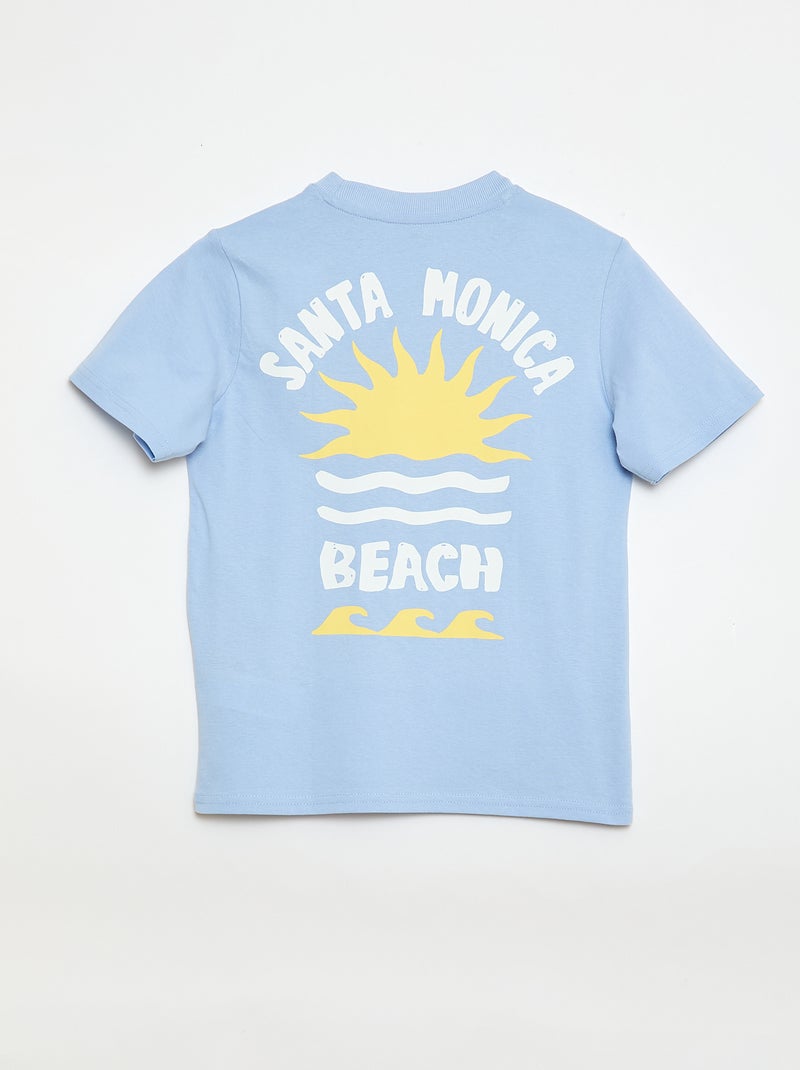 T-shirt a maniche corte con stampa fronte/retro Blu - Kiabi