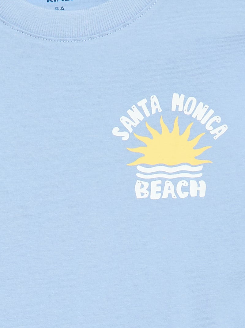 T-shirt a maniche corte con stampa fronte/retro Blu - Kiabi