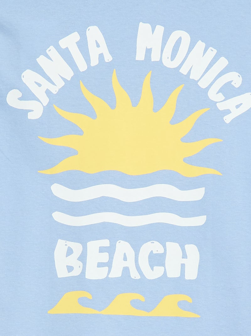 T-shirt a maniche corte con stampa fronte/retro Blu - Kiabi