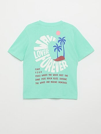T-shirt a maniche corte con stampa fronte/retro
