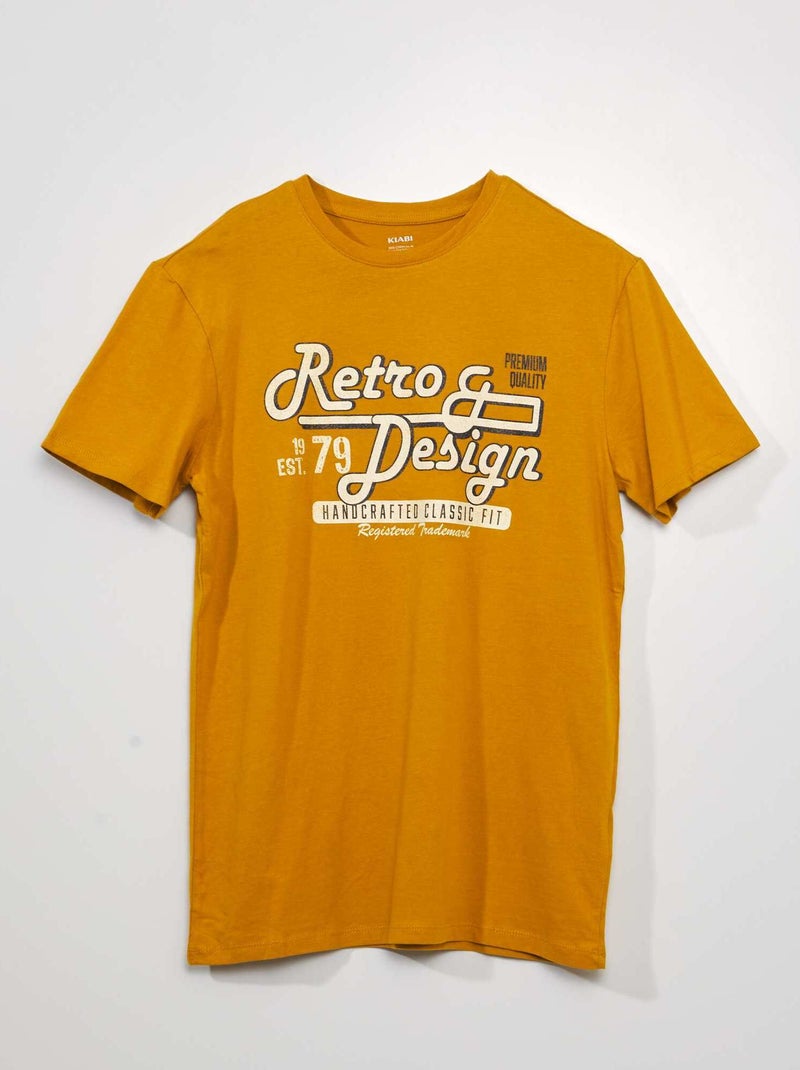 T-shirt a maniche corte con stampa GIALLO - Kiabi