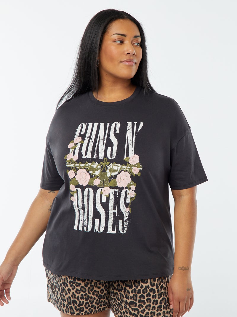 T-shirt a maniche corte con stampa 'Guns n' Roses' NERO - Kiabi