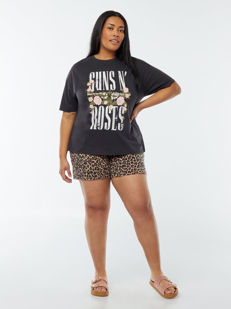 T-shirt a maniche corte con stampa 'Guns n' Roses' NERO - Kiabi