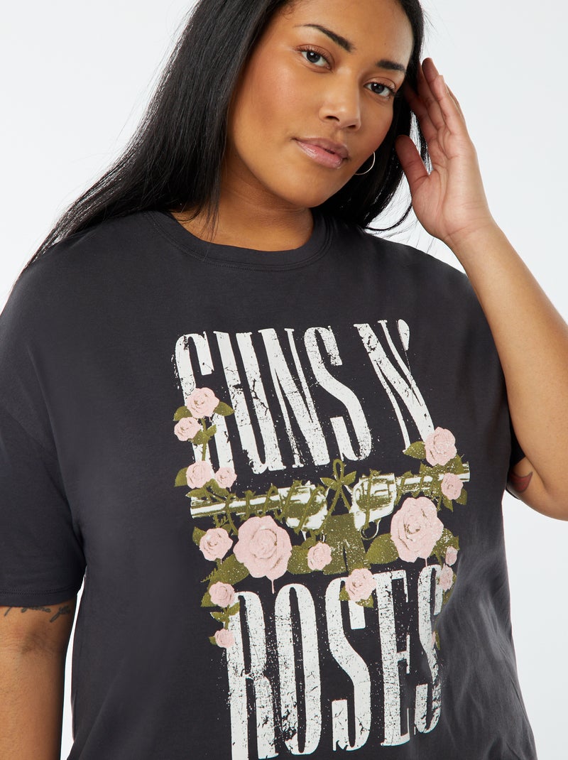 T-shirt a maniche corte con stampa 'Guns n' Roses' NERO - Kiabi