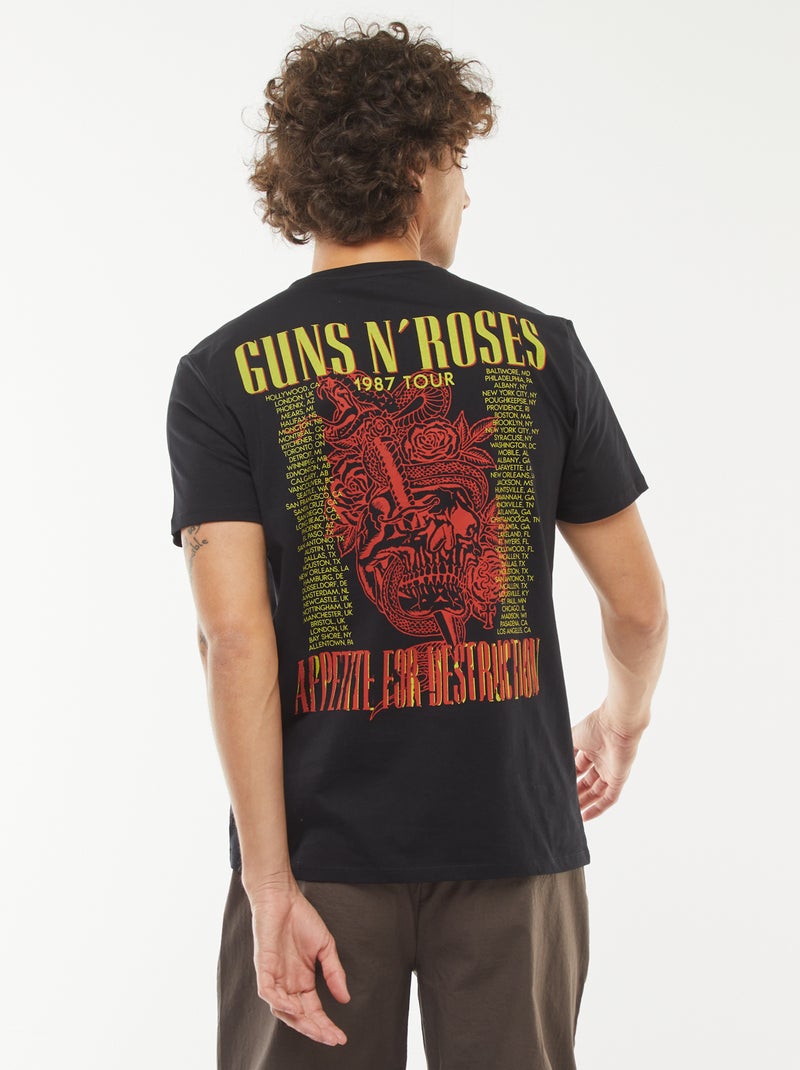 T-shirt a maniche corte con stampa 'Guns'N'Roses' nero - Kiabi