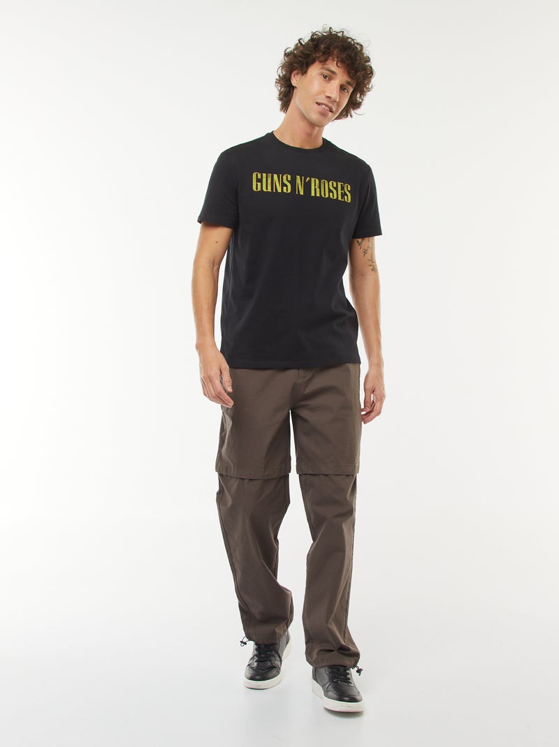 T-shirt a maniche corte con stampa 'Guns'N'Roses' nero - Kiabi