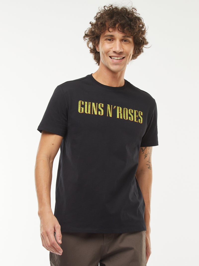 T-shirt a maniche corte con stampa 'Guns'N'Roses' nero - Kiabi