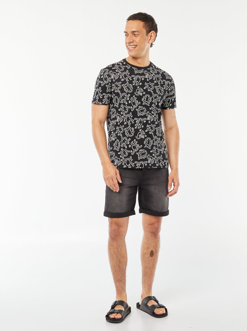 T-shirt a maniche corte con stampa 'Keith Haring' nero - Kiabi