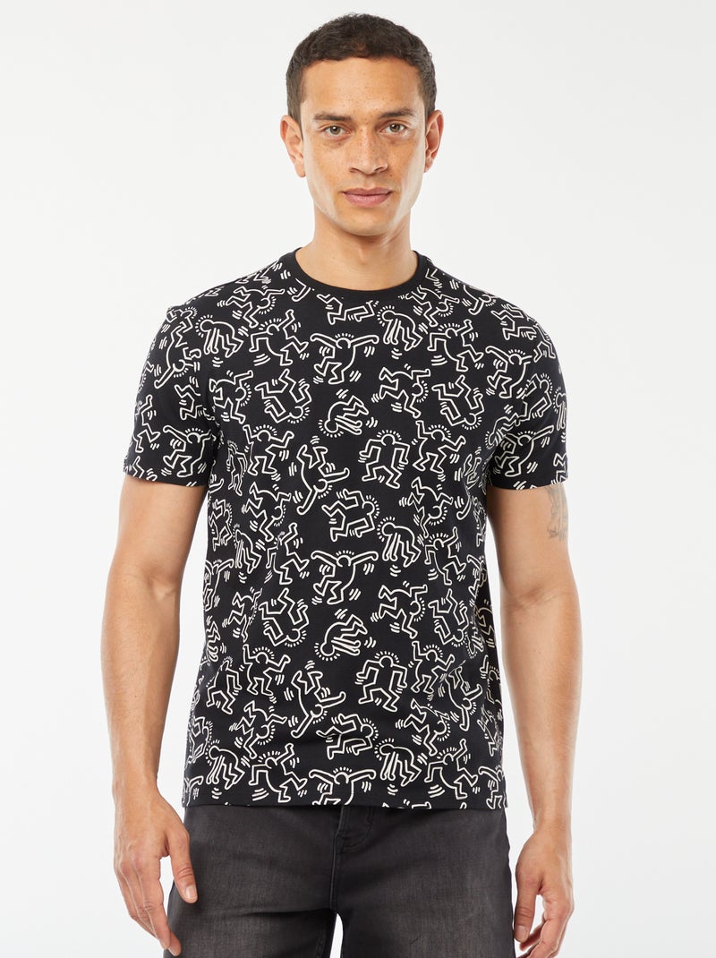 T-shirt a maniche corte con stampa 'Keith Haring' nero - Kiabi