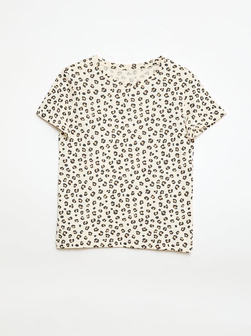 T-shirt a maniche corte con stampa leopardata - Kiabi T-shirt a maniche corte con stampa leopardata - Kiabi